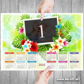 Пакет от 5 бр. Еднолистов календар 2025 г. - Цветя