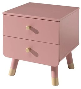 Розово детско нощно шкафче от борова дървесина Billy - Vipack