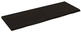 363824 vidaXL Стенен рафт тъмнокафяв 140x50x(2-4) см обработен масивен дъб