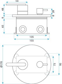 Душ система за вграждане Rea Ontario Gun Grey + BOX