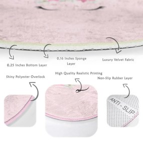 Розов детски килим ø 100 cm Comfort - Mila Home