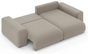 Бежов разтегателен ъглов диван с място за съхранение (променлив) Luma – Ropez