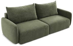 Зелен разтегателен диван с място за съхранение 238 cm Kalena – Makamii