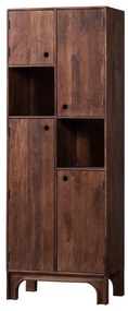Тъмнокафяво шкафче от масивно манго 75x210x45 cm Staes – WOOOD