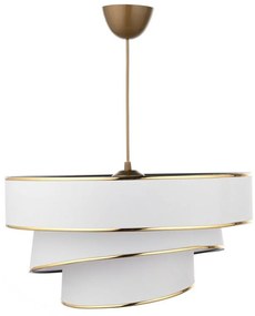 Бяло и златисто висящо осветително тяло с текстилен абажур ø 40 cm Couper – Opviq lights