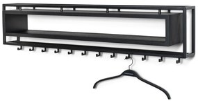 Черна метална стенна закачалка с рафт School - Spinder Design