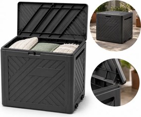 Градинска кутия за съхранение 120 л, антрацит, с капак – 56 x 56 x 44 см
