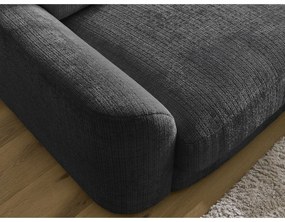Черен шенилов ъглов диван (десен ъгъл) Leonore – Bobochic Paris