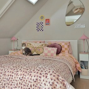 Дизайнерска настолна лампа розова - Triangolo