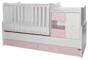 LORELLI Classic Трансформиращо се легло-люлка 190/72 см. MINI MAX БЯЛО/ORCHID PINK