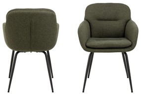 Тапициран трапезен стол с подлакътници в цвят каки Dora – Actona