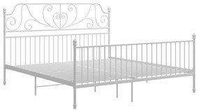 324857 vidaXL Рамка за легло, бяла, метал, 180x200 cм