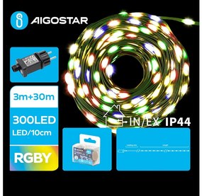 Aigostar - LED външна коледна гирлянда 300 LED / 8 режима, 33m, IP44, многоцветна