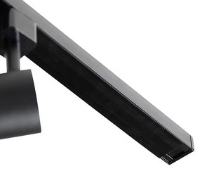 1-фазна релсова система черна с 4 прожектора и I-захранване квадратно - Jeana