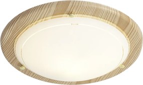 Класическа таванна лампа естествена с бяло стъкло - Mesiac