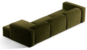 Зелен ъглов диван от рипсено кадифе (десен ъгъл) Bergano – Cosmopolitan Design