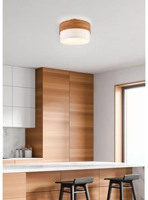 Бяло и естествено осветително тяло за таван с текстилен абажур Seasons – Trio