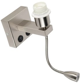 Модерна стенна лампа стомана с гъвкава ръка - Brescia Combi