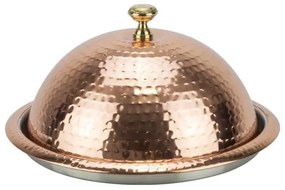 Horecano - Плато кръгло с капак, с релеф и медно покритие кръг Ø40cm-CHARM-(SG-84610(D)