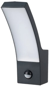 RABALUX 7505 Palanga, външна стенна лампа със сензор, антрацит алуминиева основа с опалов пластмасов капак, LED 12W 800lm, 3000K