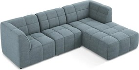 Син ъглов диван от прежда с примки от букле (десен ъгъл) Aloha – Makamii
