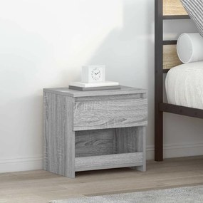 815132 vidaXL Нощни шкафчета, 2 бр, сив сонома, 40x30x39 см, инженерно дърво