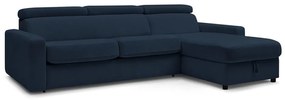 Тъмносин разтегателен ъглов диван (променлив) Monaco – Bobochic Paris