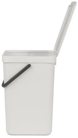 Кош за разделно събиране на боклук Brabantia Sort&Go 1005516, 16 л, Дръжка, Възможност за стенен монтаж, Светлосив