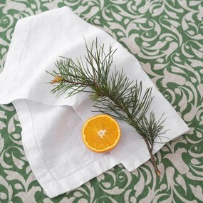 Ленена покривка 40x150 cm Evergreen Damask – Linen Tales