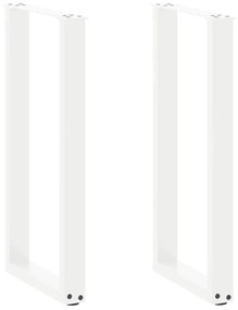 4013173 vidaXL Крака за конзолна маса, U-образни, 2 бр., бели, 38 x (72-73) см, стомана