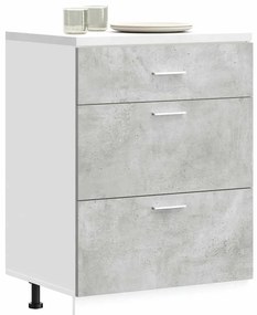 854253 vidaXL Кухненски шкаф "Lyon" сив бетон, инженерно дърво