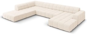 Кремав ъглов диван (ляв ъгъл/"U") Chicago - Cosmopolitan Design