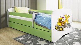 Παιδικό κρεβάτι Babydreams Cartoon-Prasino-160 x 80-Digger