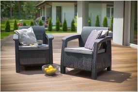 Тъмносиво градинско кресло Corfu – Keter