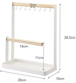 Бяла многофункционална стойка с детайли от букова дървесина Tosca - YAMAZAKI