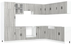 3314997 vidaXL Комплект кухненски шкафове от 14 части Porto, инженерно дърво