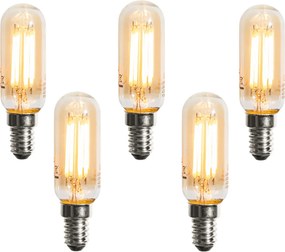 Комплект от 5 димируеми LED крушки E14 златни T25 4W 300 lm 2200K