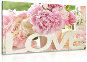 Картина на платно – С романтичен надпис Love