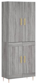 3195785 vidaXL Висок шкаф, сив сонома, 69,5x34x180 см, инженерно дърво