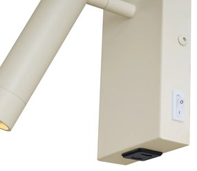 Модерна стенна лампа бежова регулируема с USB-C - Croft