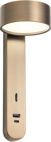 Redo 01-4642 - Стенно LED осветително тяло SADES LED/6W/230V CRI 90 USB бронзово