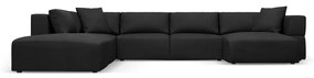 Черен ъгъл U-образен диван, ляв ъгъл Esther – Milo Casa