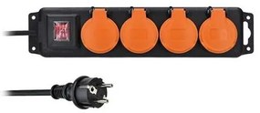 Solight PP332 - Удължител 4 гнезда с ключ 3м IP44