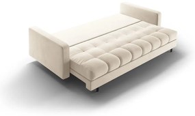 Кремав кадифен разтегателен диван с място за съхранение 222 cm Bali – Cosmopolitan Design