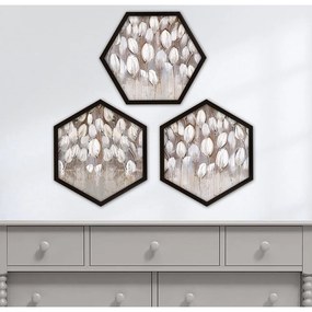 Картини в комплект от 3 бр. 35x35 cm Pentagons - Wallity