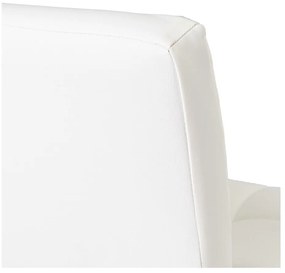 Бели бар столове в комплект от 2 бр. с регулируема височина от имитация на кожа (височина на седалката 93 cm) – Casa Selección