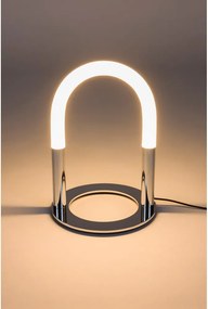 Метална LED затъмняваща се настолна лампа в сребрист цвят (височина 36 cm) Arch – Zuiver