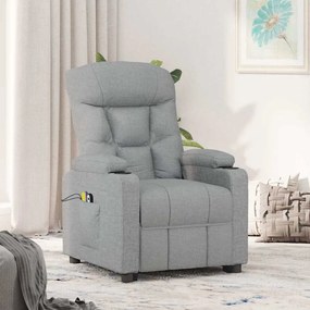 3093467 vidaXL Изправящ масажен стол, светлосив, текстил