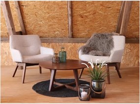 Пясъчнокафяв фотьойл от орехово дърво Лондон - House Nordic