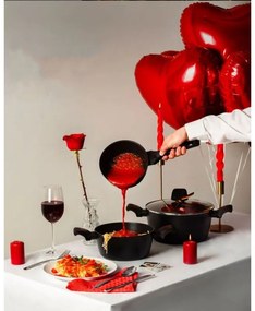 Касерола с капак Royalty Line RL-FSN20, 20 см, 2.1 л, Гранитно покритие, Индукция, Черен